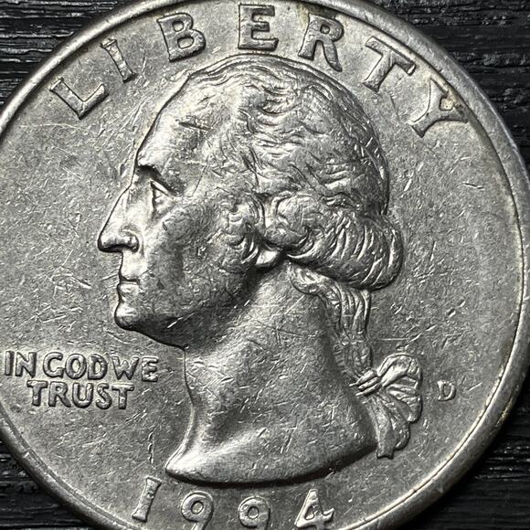 1994-D Washington Quarter RARE "A-M" Linking Error & Indent on Revers w/ Video - Picture 16 of 16